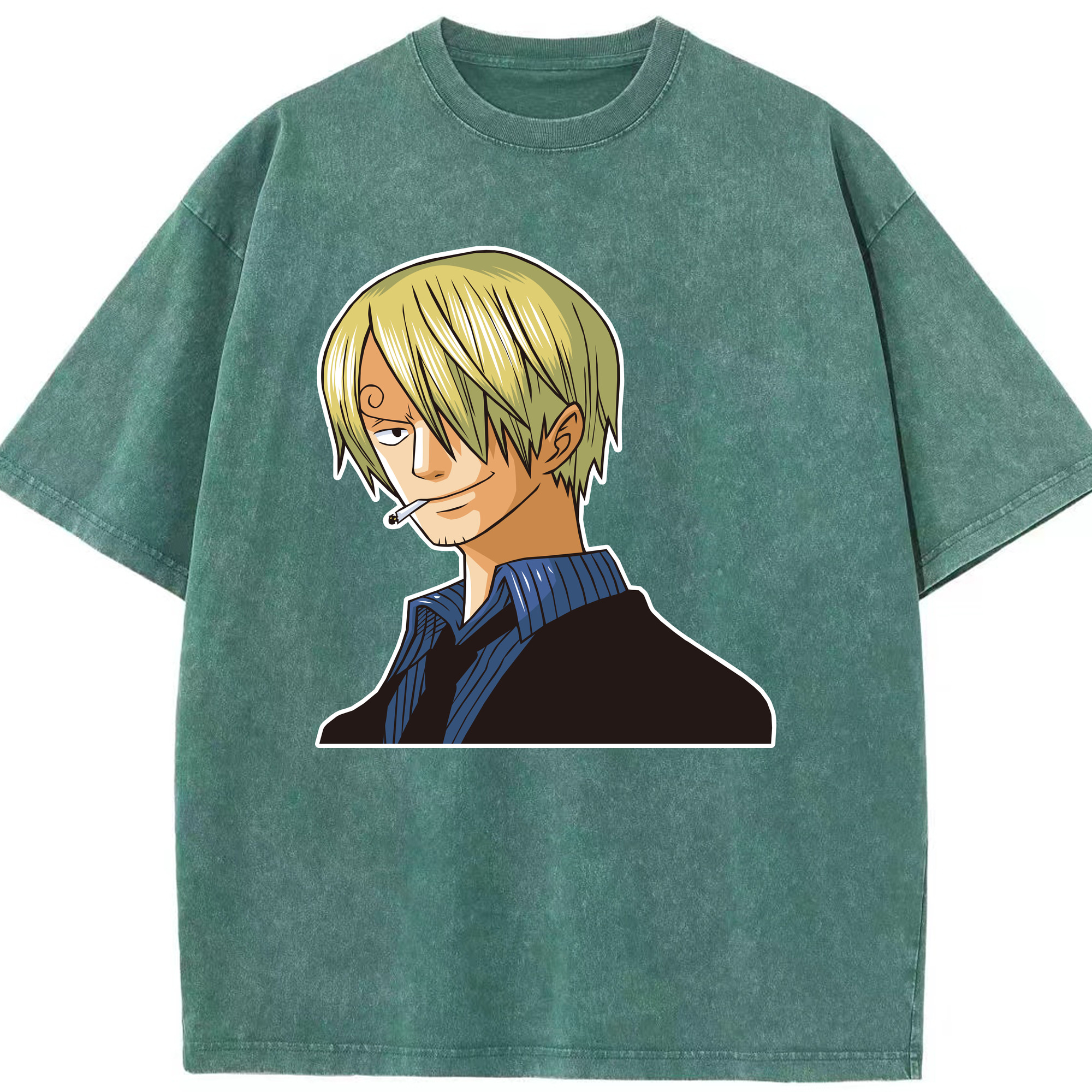 ワンピース サンジ ONE PIECE Sanji 綿100% ヴィンテージ風 半袖Tシャツ（フロントプリント）